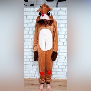 Rudolph Reindeer Onesie with Red Details